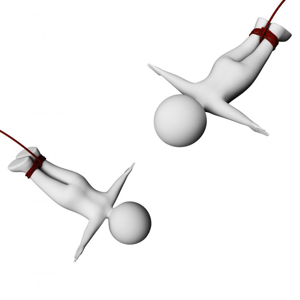 Free Image of Trapeze Characters Means Believe In Yourself And Acrobatic 3d Re 
