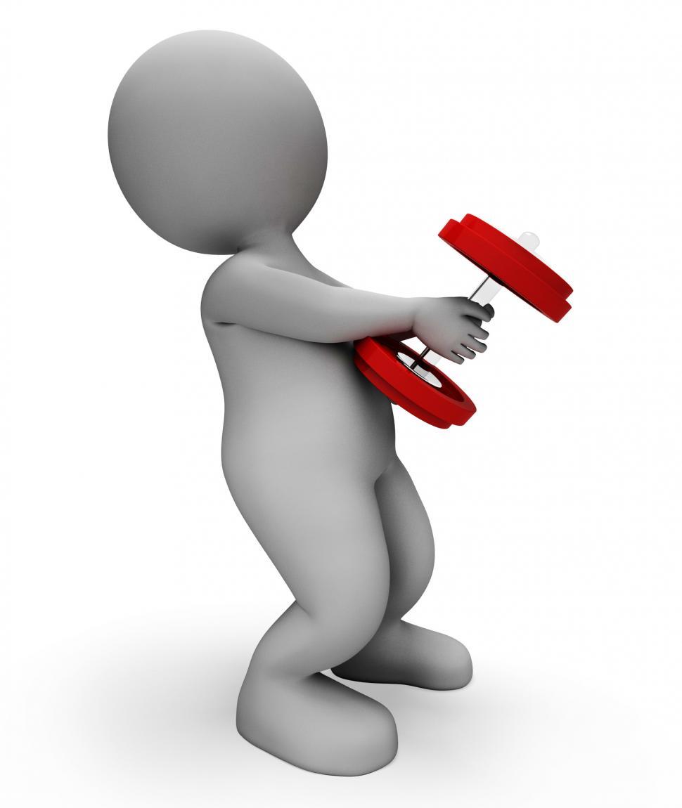 Free Image of Gym Character Shows Get Fit And Barbell 3d Rendering 