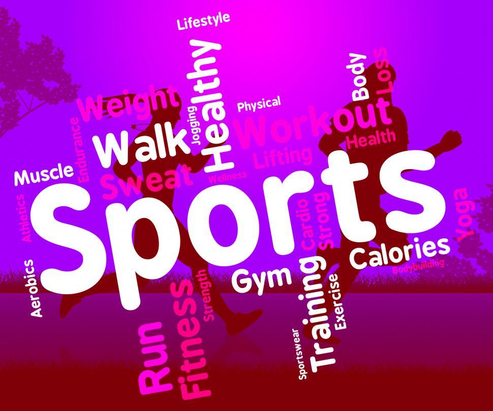 Free Image of Sports Word Shows Getting Fit And Exercising 