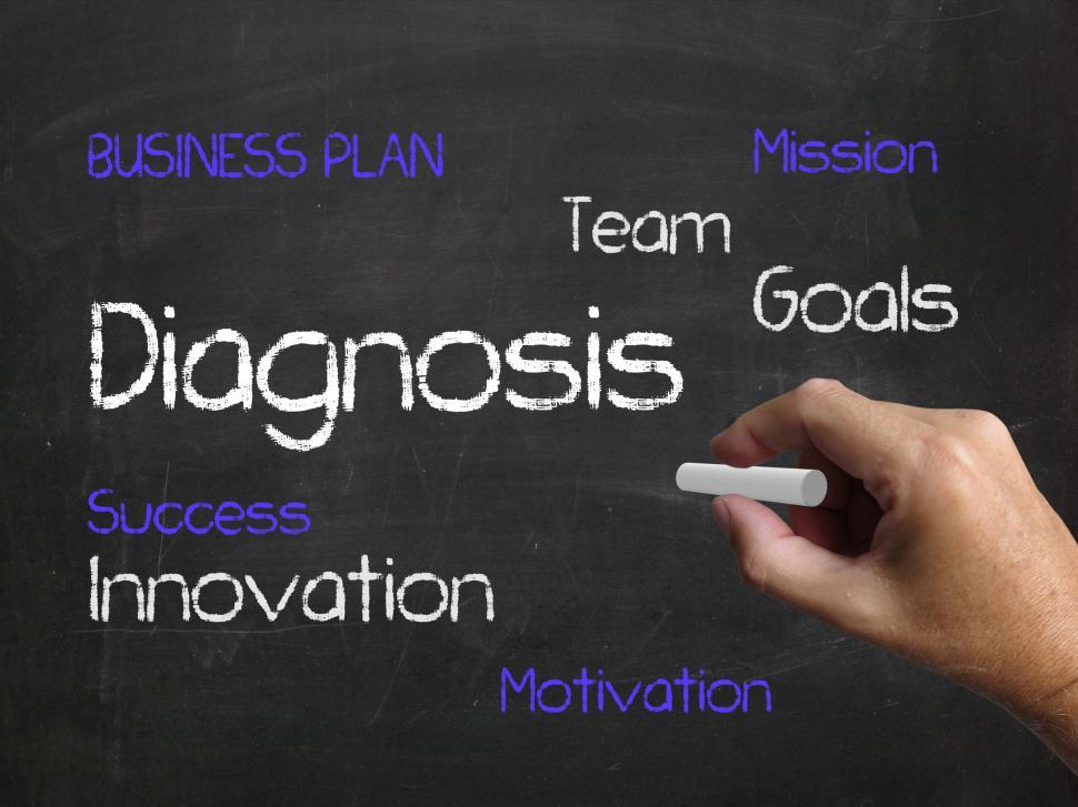 Free Image of Diagnosis on Chalkboard Means to Analyze Diagnose and Conclude 