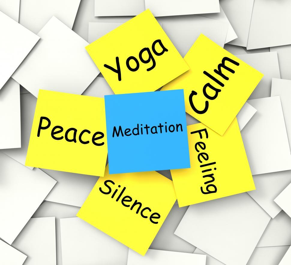 Free Image of Meditation Post-It Note Shows Relaxation And Enlightenment 