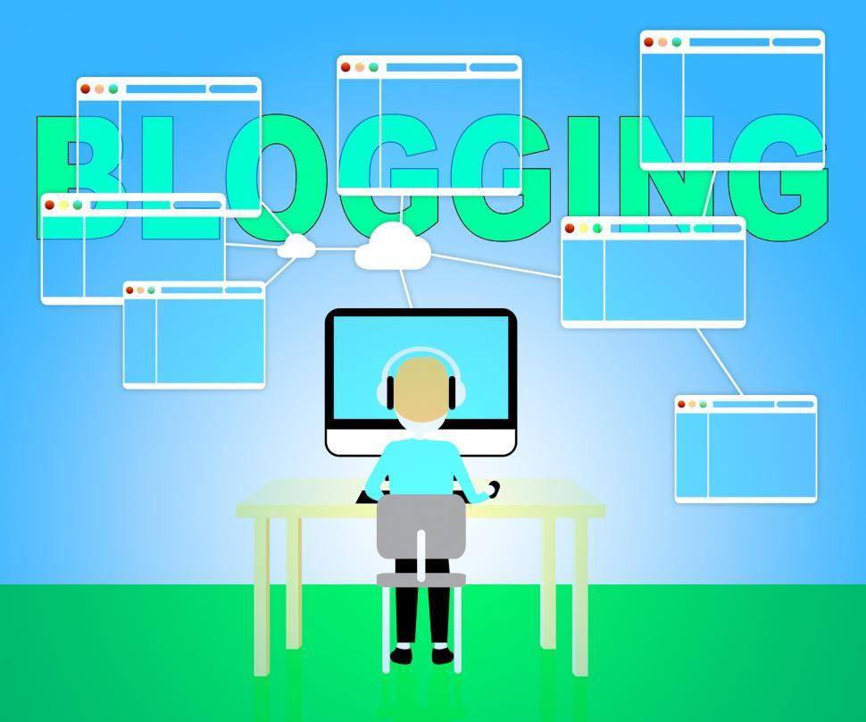Free Image of Blogging Online Shows Website Internet And Bloggers 