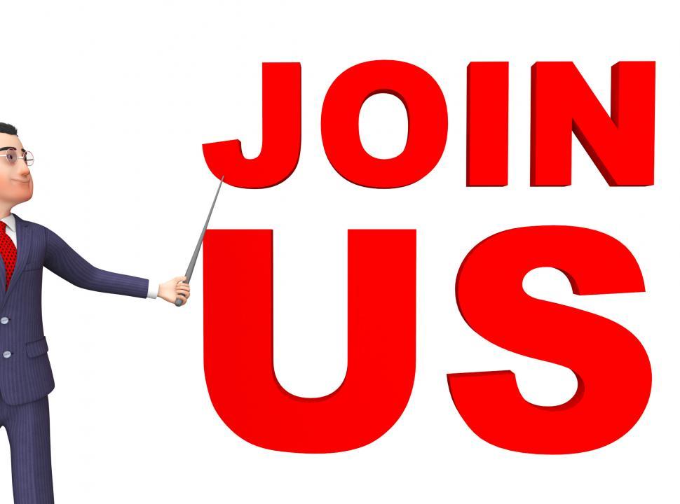 Free Image of Join Us Shows Sign Up And Application 3d Rendering 