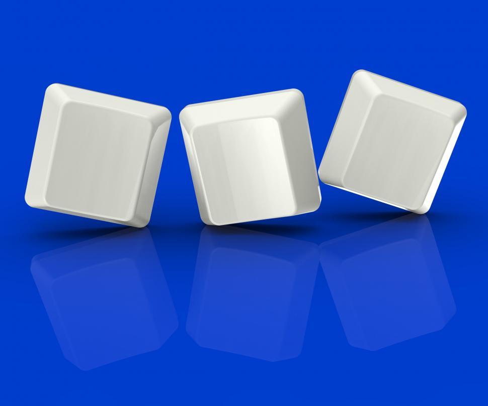 Free Image of Three Blank Tiles Show Background For 3 Letter Word 