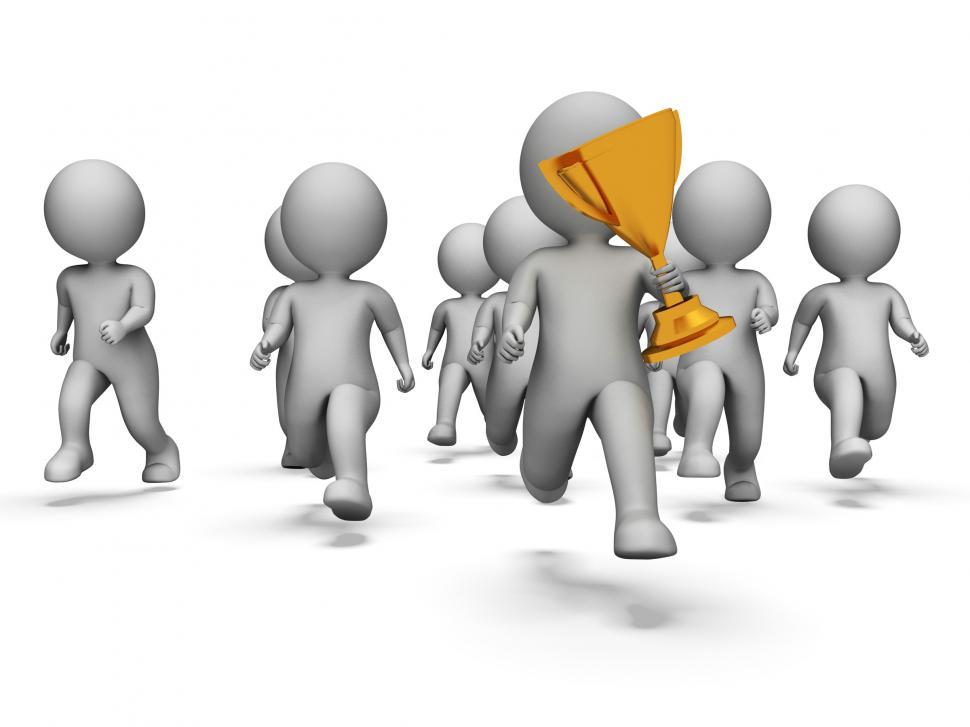 Free Image of Celebrate Win Means Triumph Victory And Achievement 3d Rendering 