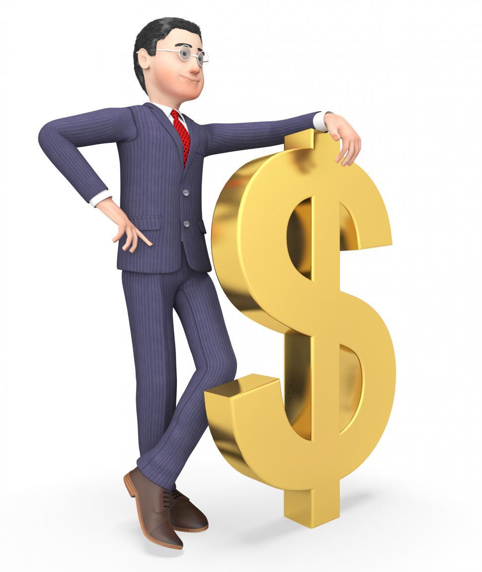 Free Image of Dollars Businessman Represents Wealthy Bank And Entrepreneurs 3d 