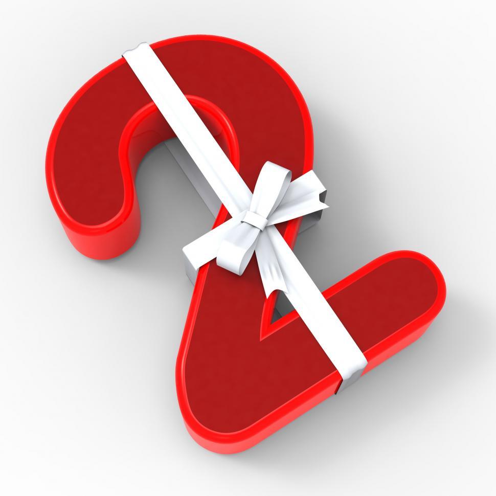 Free Image of Number Two With Ribbon Shows Birthday Present Or Gift 