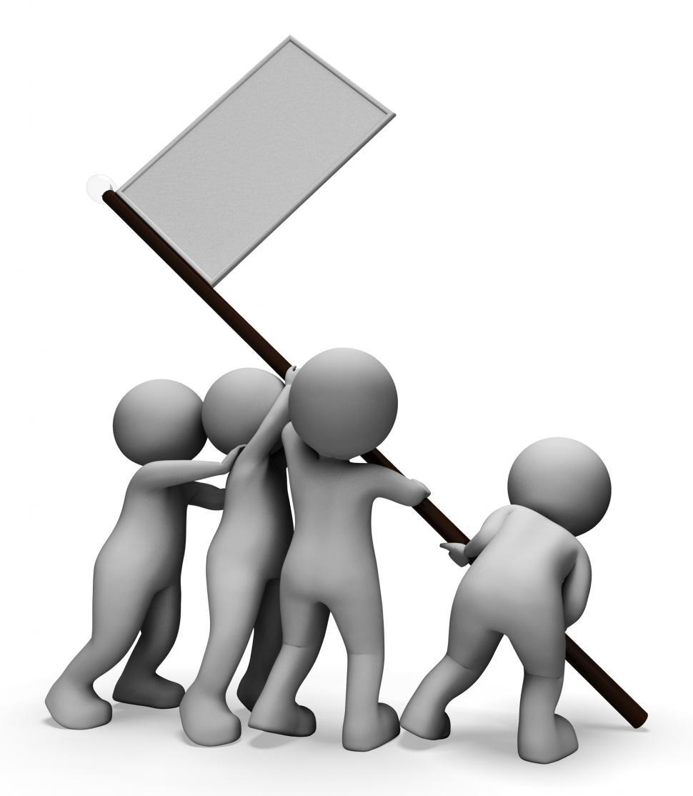Free Image of Characters Copyspace Indicates Road Sign And Blank 3d Rendering 