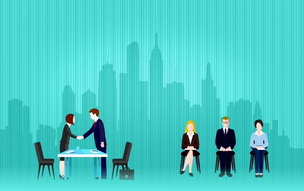 Free Image of Job Interview - Multiple Applicants with Copyspace 