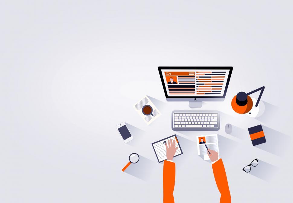 Free Image of Job Hunter at the Desk - Reviewing Curriculum Vitae for Hiring - 