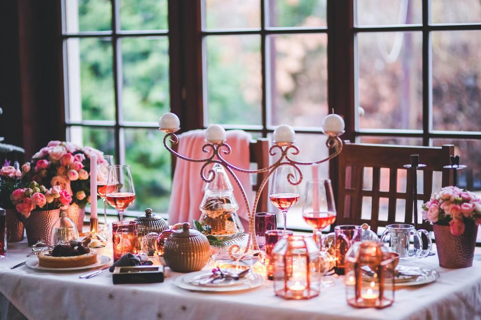 Free Image of Table Covered With Glasses of Wine 