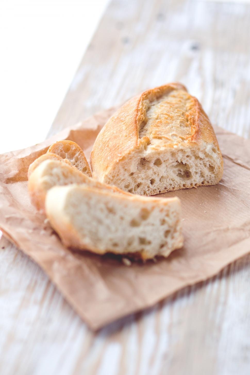 Free Image of Loaf of Bread on Top of Paper 