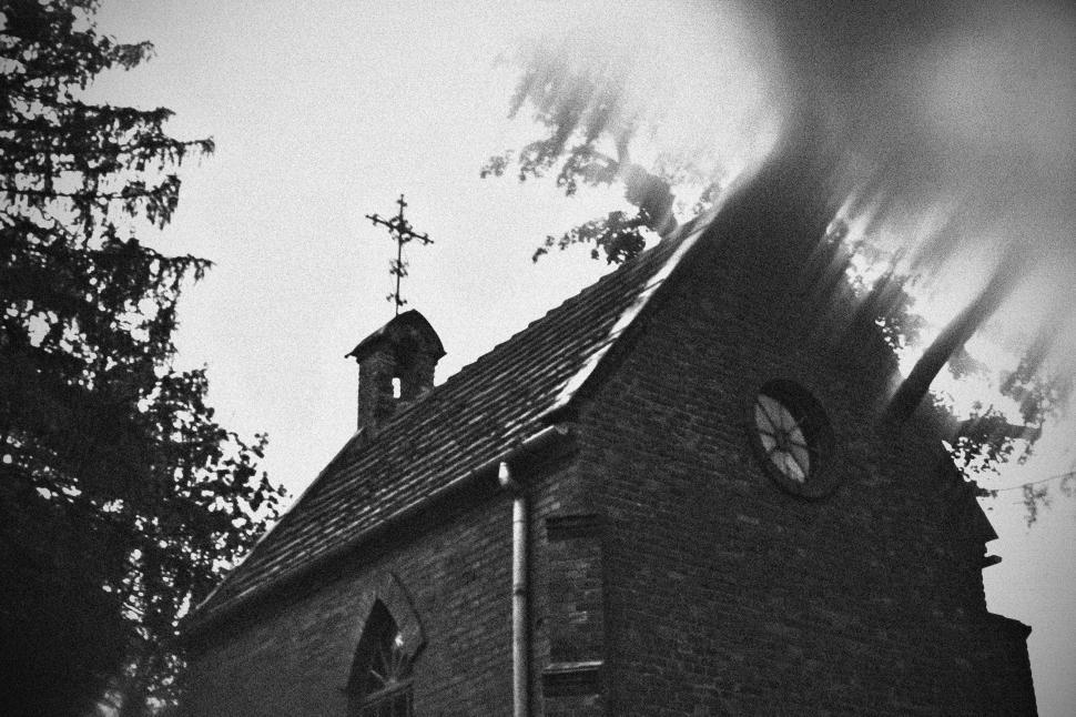 Free Image of Historic Church Building in Black and White 