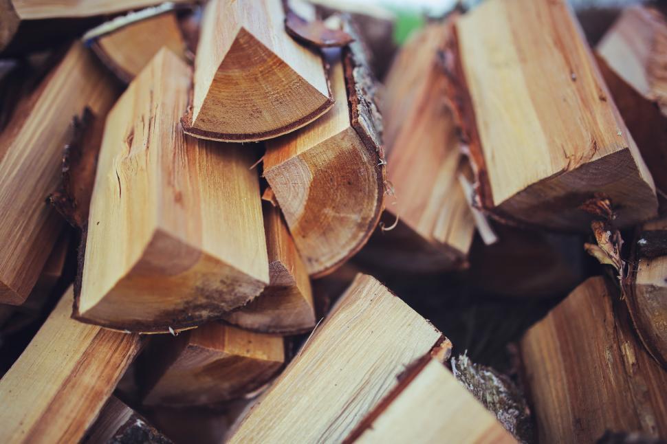 Free Image of Stacked Pile of Wood 
