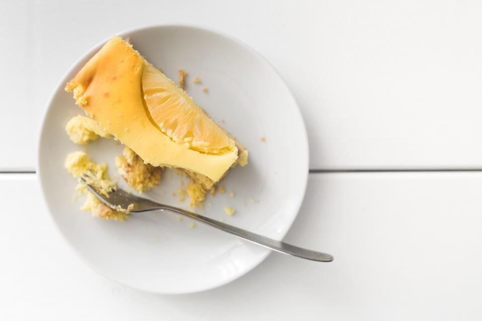 Free Image of Piece of Cake on Plate With Fork 