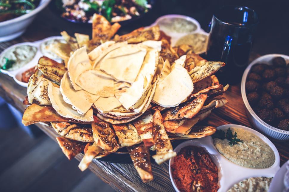 Free Image of Abundant Feast Spread on Wooden Table 