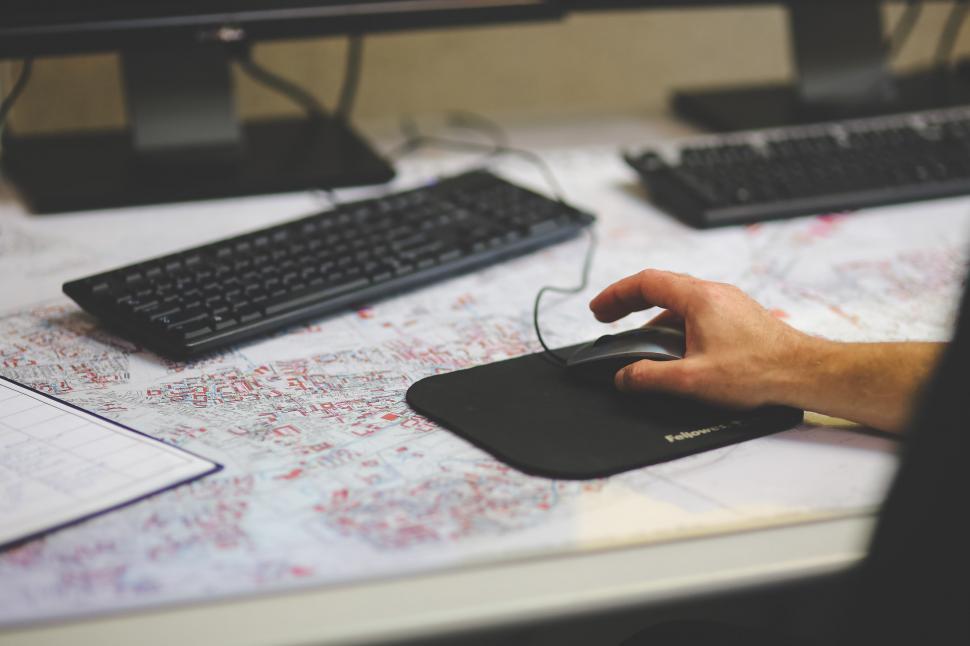 Free Image of Person Using Mouse and Keyboard on Desk 