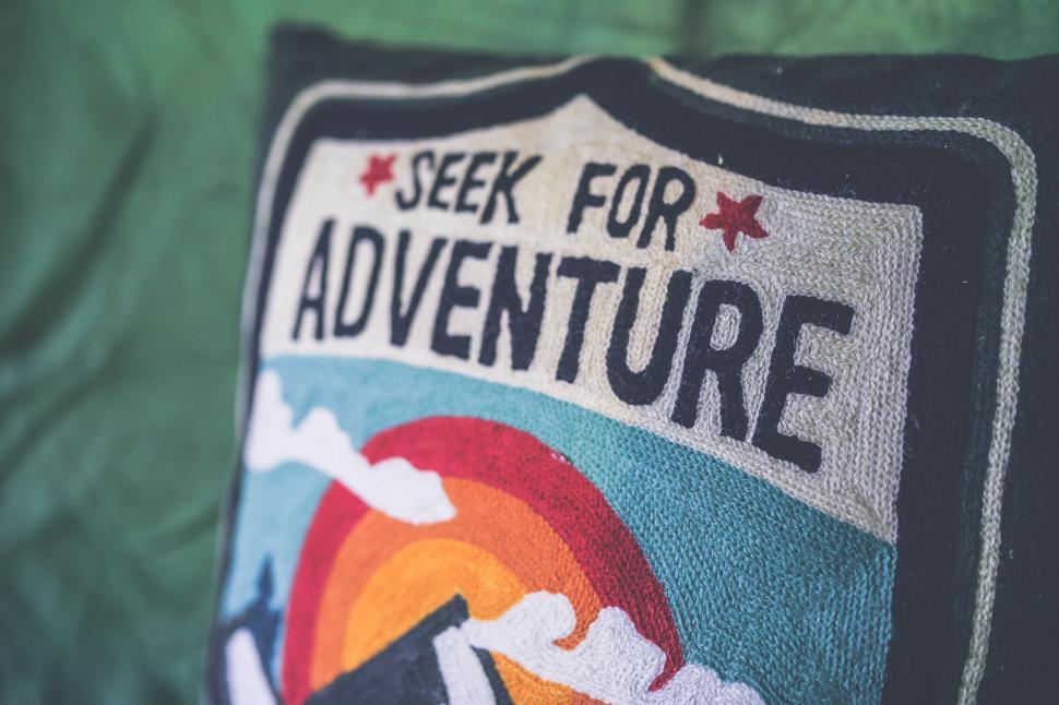 Free Image of Close Up of Pillow With Logo 