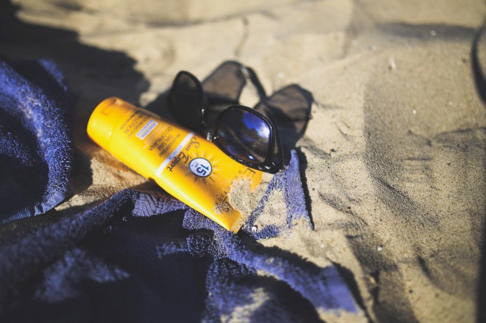 Free Image of Sunglasses on Towel 