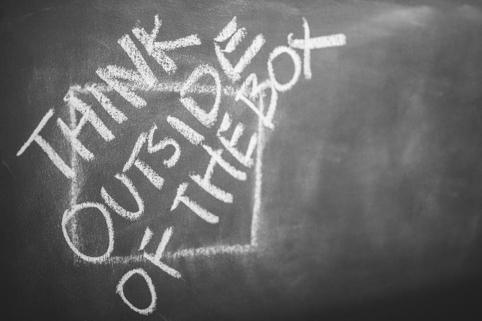 Free Image of Chalk Drawing of a House and Words on a Blackboard 