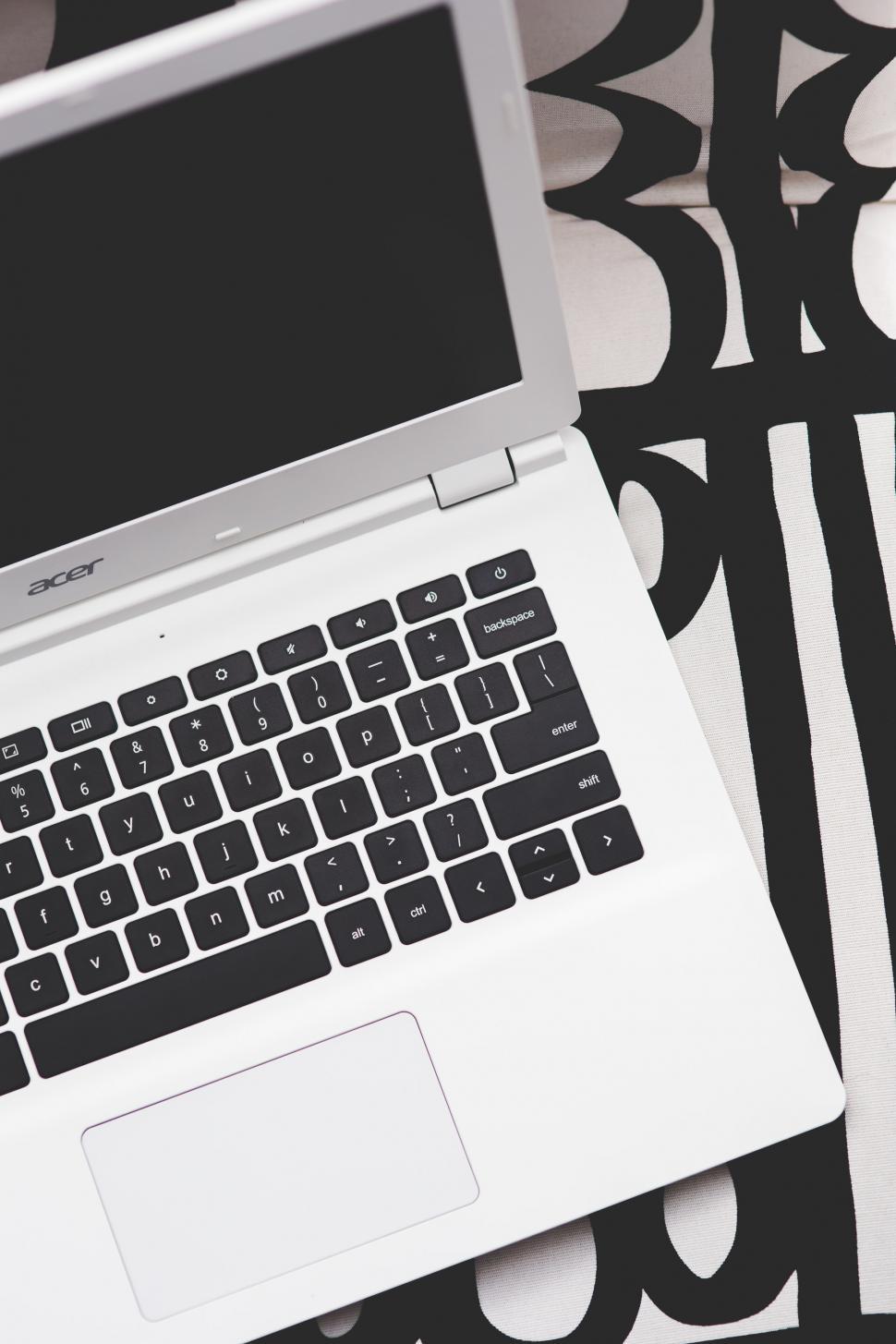 Free Image of Open Laptop Computer on Table 