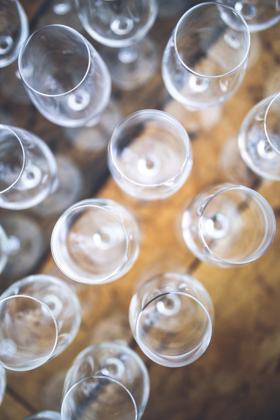 Free Image of Array of Wine Glasses on Table 