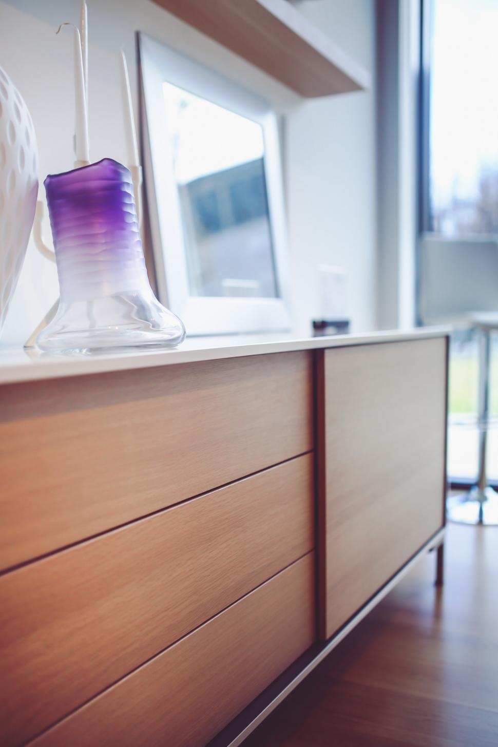 Free Image of Vase on Wooden Dresser 