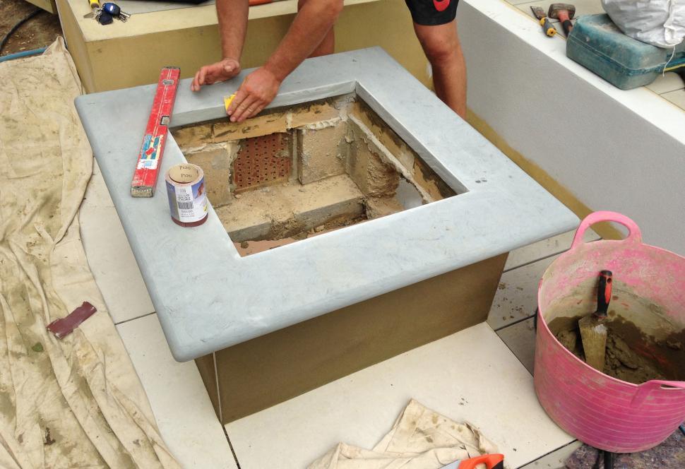 Free Image of Building the fireplace  