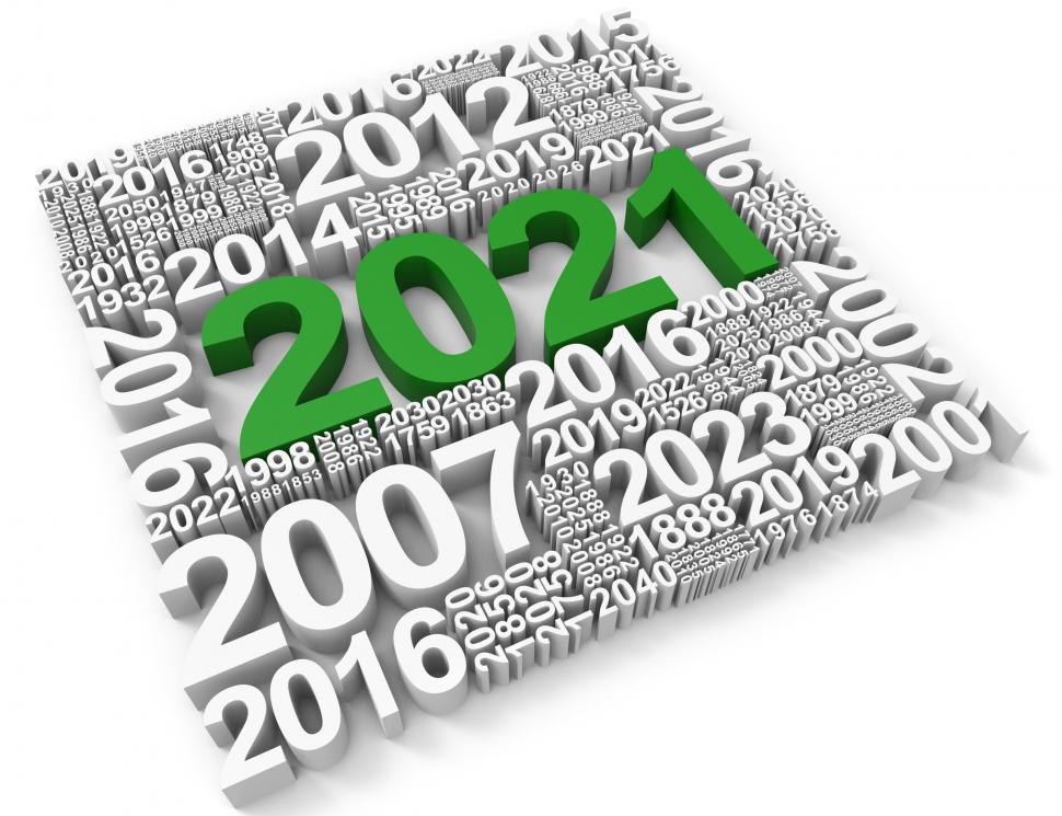 Free Image of Two Thousand Twenty-One Represents Happy New Year And Annual 3d  