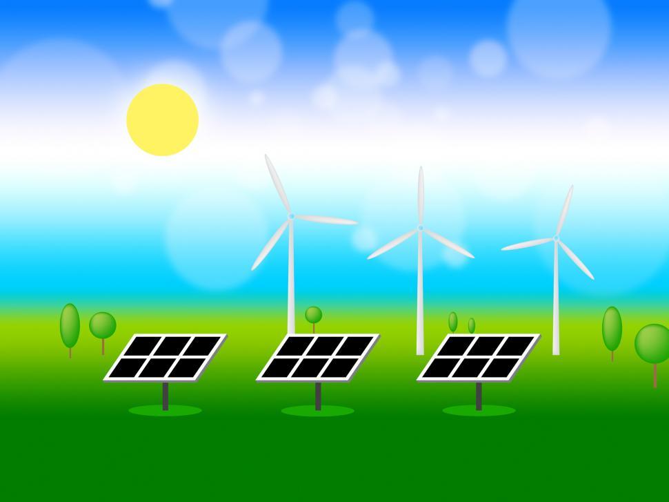 Free Image of Solar Wind Power Means Renewable Resources And Energy 