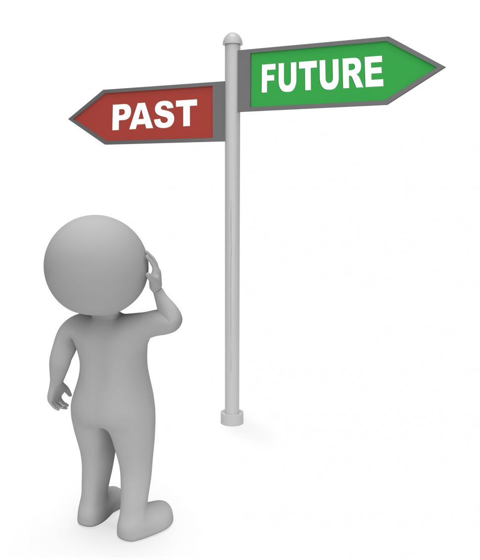 Free Image of Past Future Sign Indicates Long Ago And Destiny 3d Rendering 