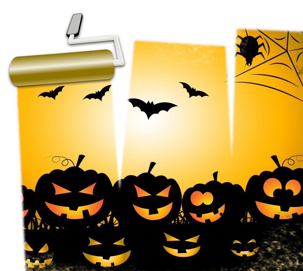Free Image of Halloween Pumpkins Means Trick Or Treat And Ghost 