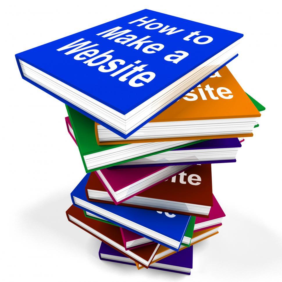 Free Image of How To Make A Website Book Stack Shows Web Design 
