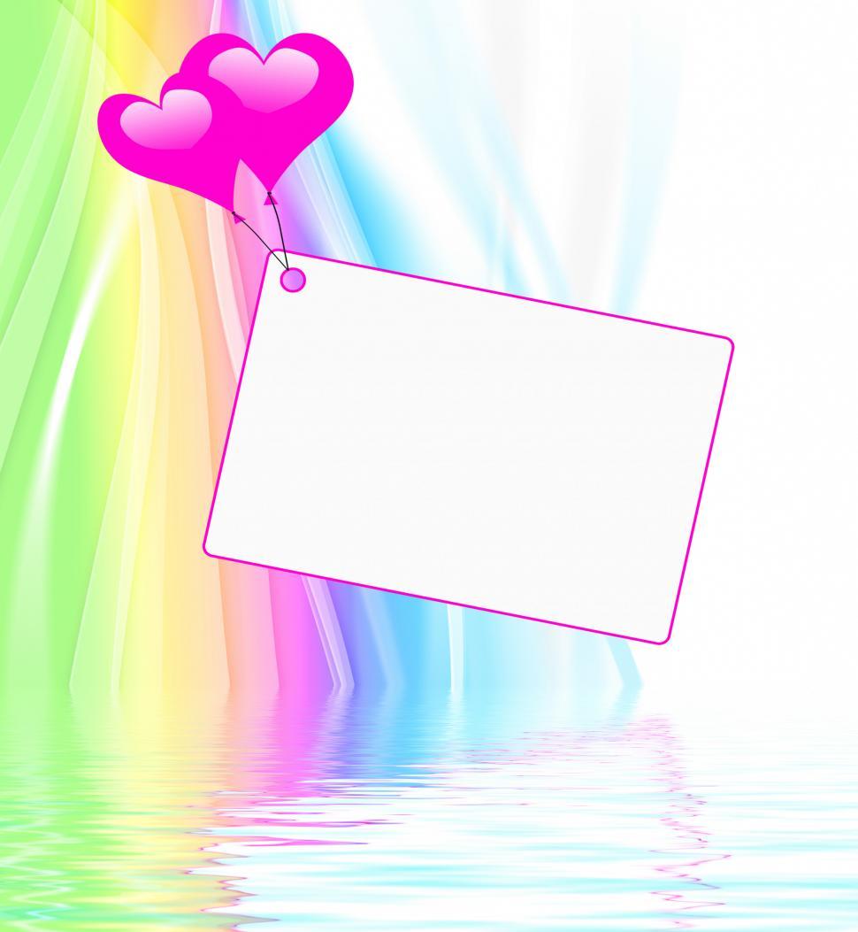Free Image of Heart Balloons On Note Displays Valentines Card Or Dedication 