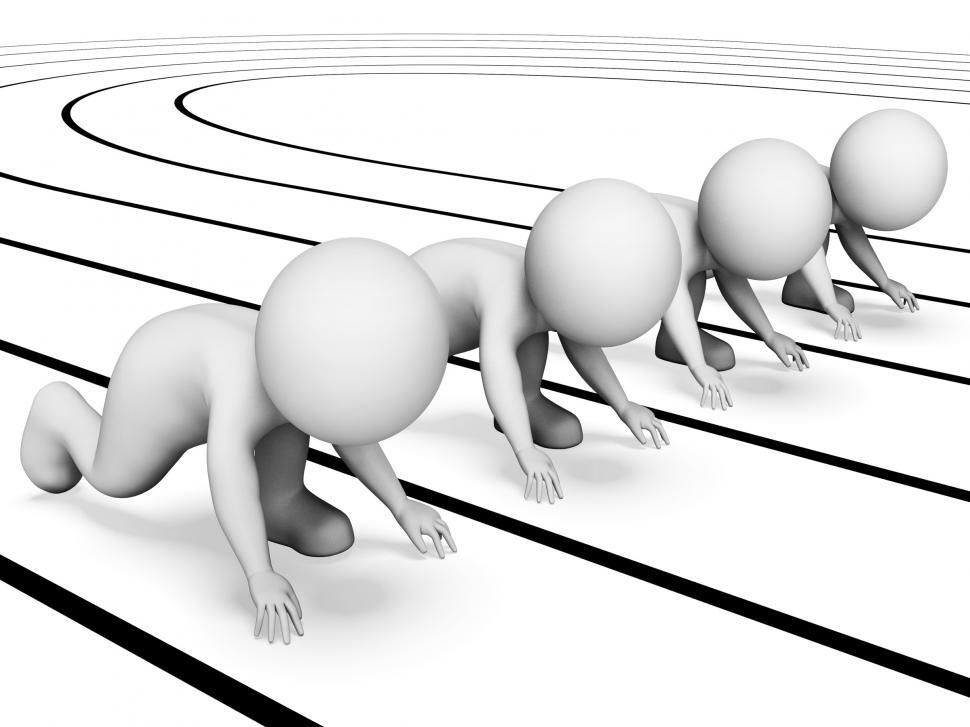 Free Image of Running Race Indicates Sports Illustration And Characters 3d Ren 