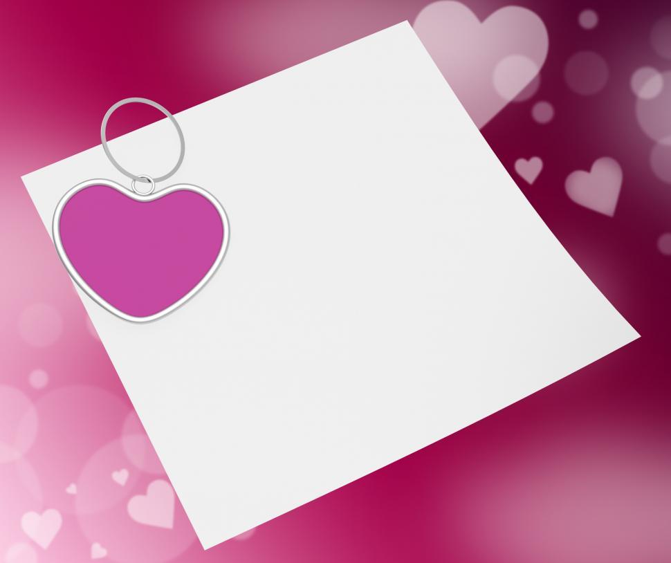Free Image of Heart Clip On Note Means Valentines Card Or Romantic Letter 