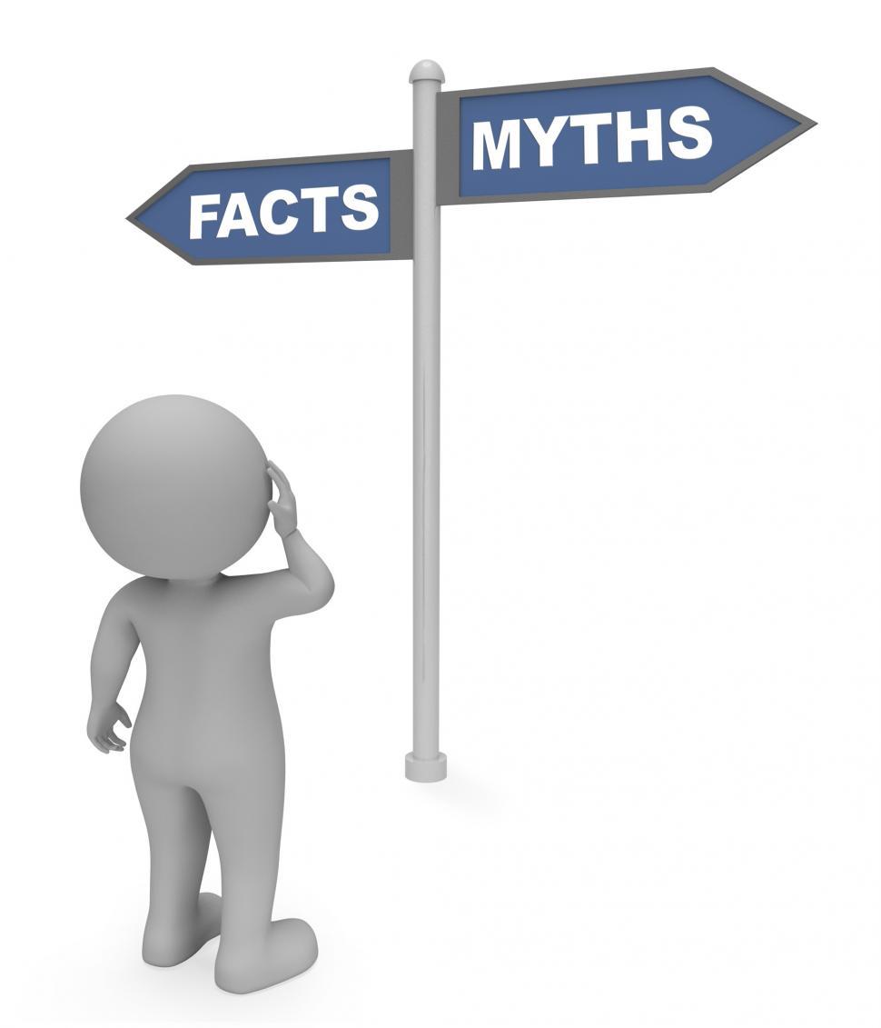 Free Image of Facts Myths Sign Means Mythology Untruth And Knowledge 3d Render 