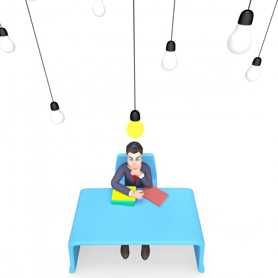 Free Image of Lightbulb Idea Represents Think About It And Businessman 3d Rend 