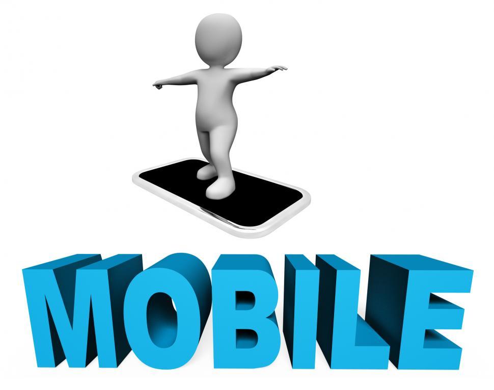 Free Image of Mobile Phone Indicates Cellphones Www And Cellphone 3d Rendering 