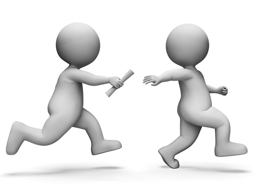 Free Image of Athletics Relay Represents Passing The Baton And Athletes 3d Ren 