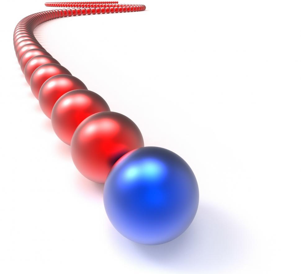 Free Image of Leading Metallic Balls In Chain Showing Leadership 