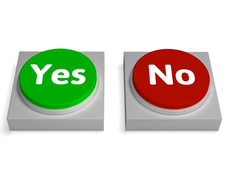 Free Image of Yes No Buttons Shows Validation Or Check 