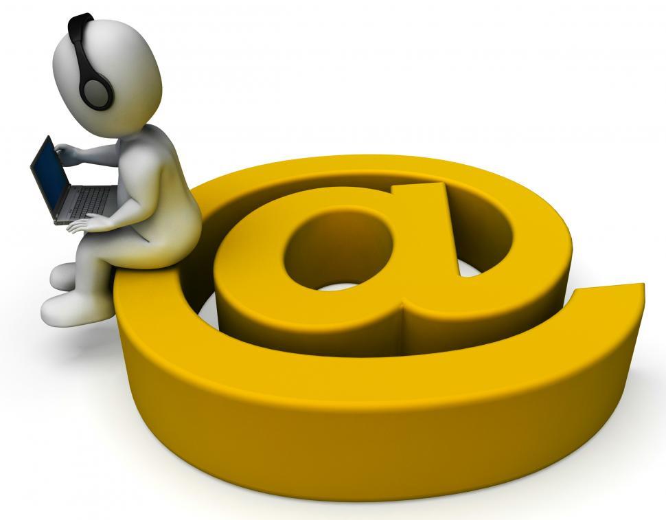 Free Image of Email Sign And Laptop Showing E-mail Correspondence 