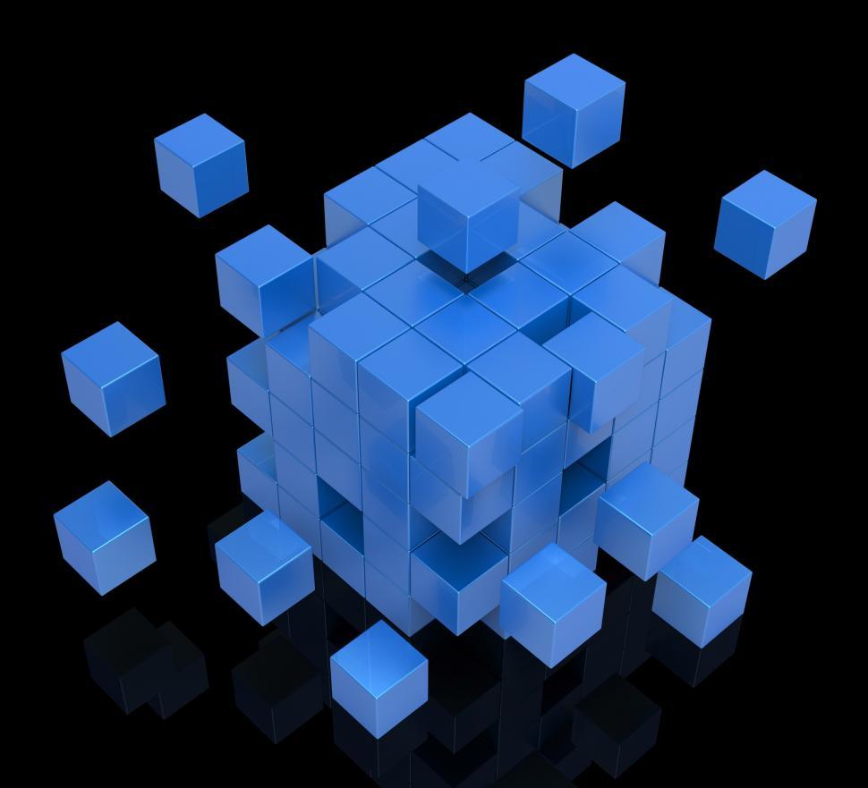 Free Image of Exploding Blocks Shows Unorganized Puzzle 