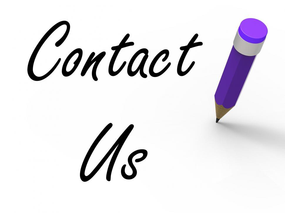 Free Image of Contact Us Sign with Pencil Shows Customer Care 
