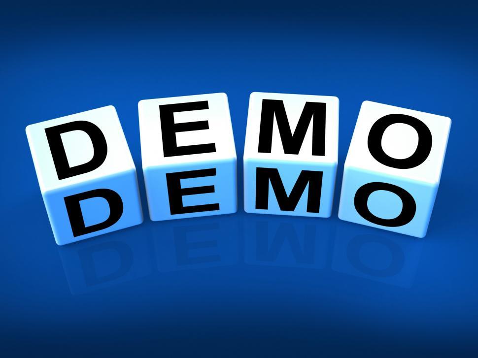 Free Image of Demo Blocks Indicate Demonstration Test or Try-out a Version 