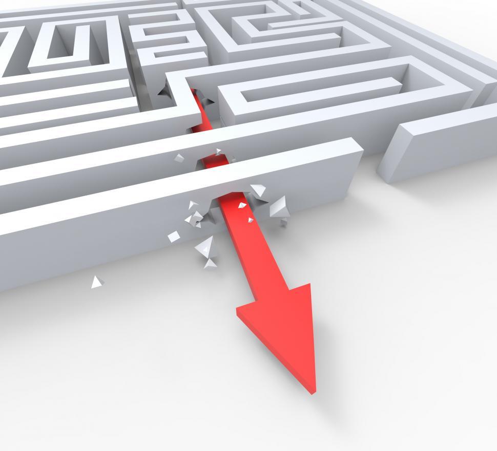 Free Image of Break Out Of Maze Shows Overcome Puzzle Exit 