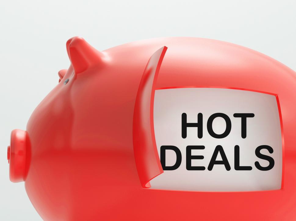 Free Image of Hot Deals Piggy Bank Shows Cheap And Quality Products 