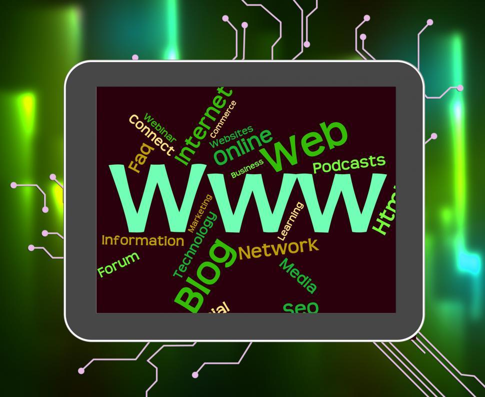 Free Image of Www Word Represents World Wide Web And Internet 