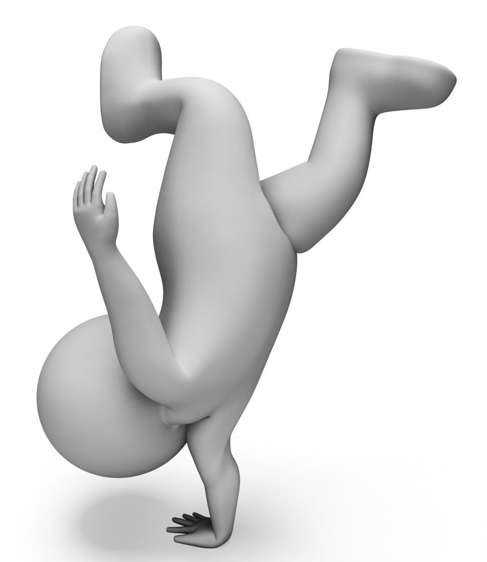 Free Image of Handstand Character Means Physical Activity And Acrobat 3d Rende 